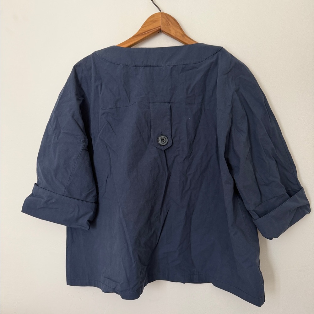 Gershonb R A M Lightweight Navy Short-Sleeve Jacket - Picture 2 of 4